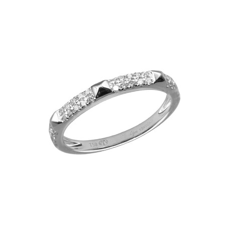 Demi alliance en or blanc et diamants 0.3ct