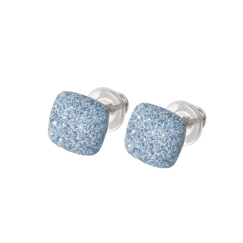 Boucles d'oreilles Pesavento collection Polvere Di Sogni bleu caraïbe argent rhodié