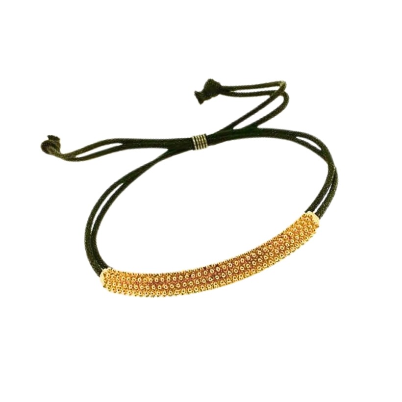 Bracelet Pesavento collection Pixel avec cordon en cuir noir