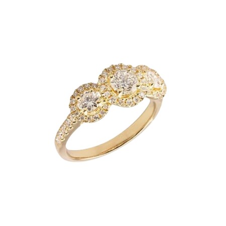 Bague en or jaune et diamants