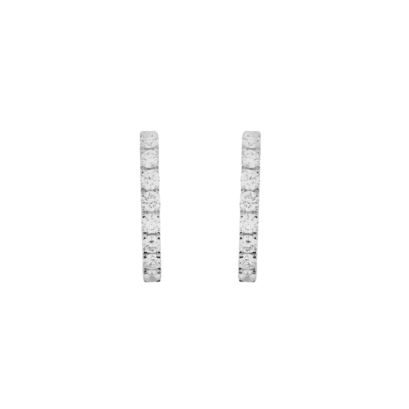 Boucles d'oreilles en or blanc et diamants