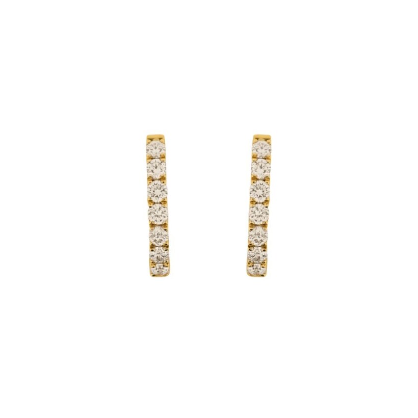 Boucles d'oreilles serties de 14 diamants, or jaune