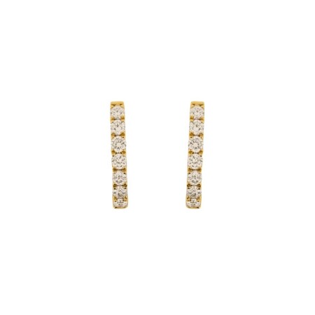 Boucles d'oreilles serties de 14 diamants, or jaune