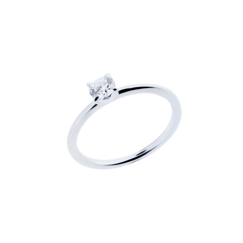 Solitaire en or blanc palladié et diamant 0.33ct