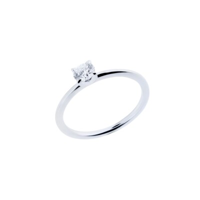 Solitaire en or blanc palladié et diamant 0.33ct