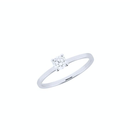 Solitaire en or blanc palladié et diamant 0.32ct