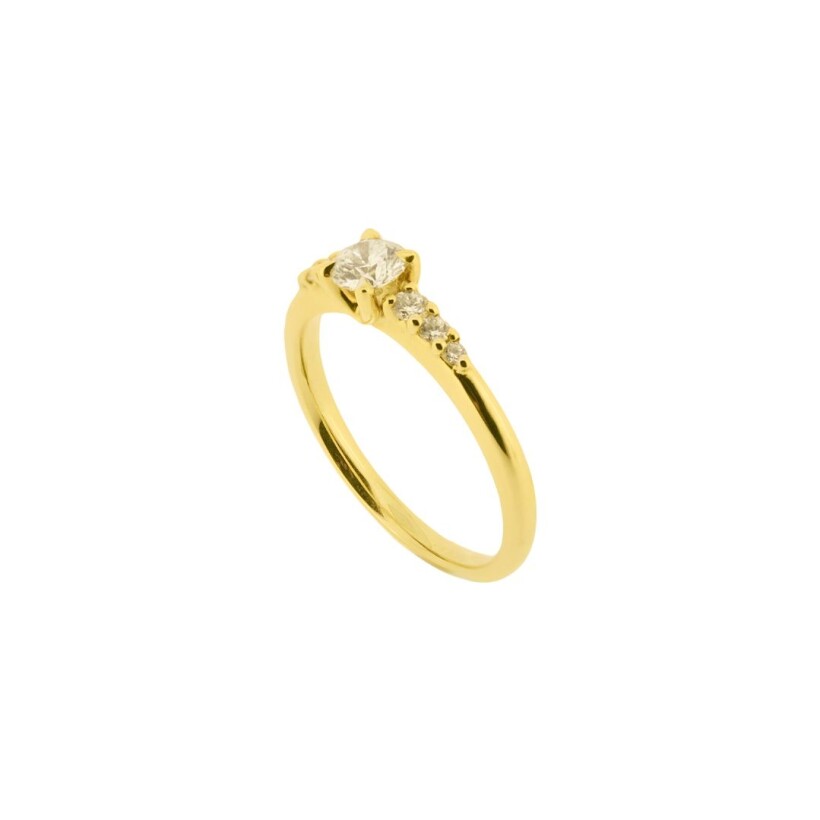 Bague ensemble diamants, or jaune