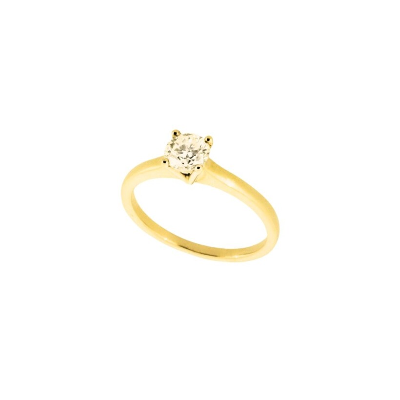 Solitaire en or jaune et diamant 0.58ct