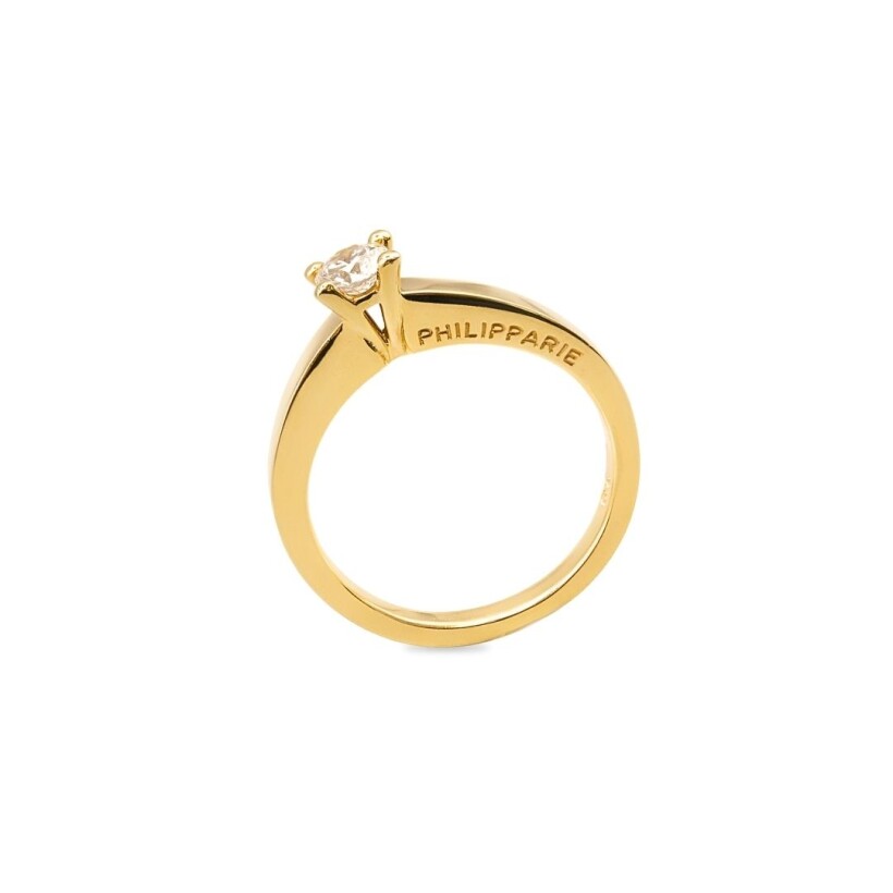 Solitaire en or jaune, diamant 0.3ct