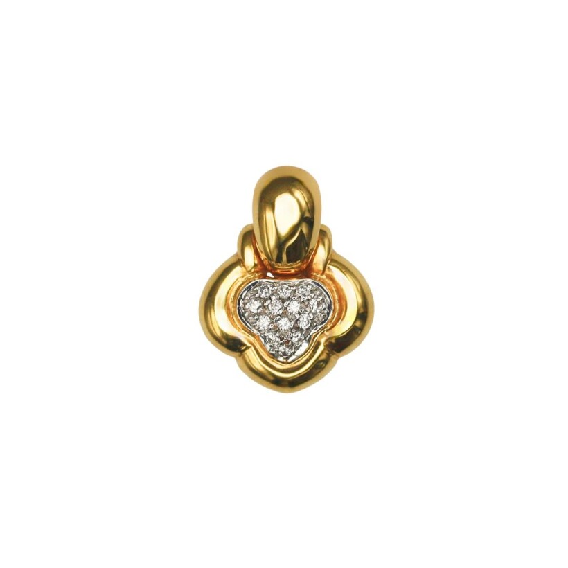 Pendentif en or jaune, diamants 0.13ct