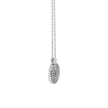 Collier en or blanc et pendentif pavage diamants 1.11ct