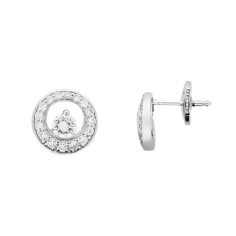 Boucles d\'oreilles en or blanc et diamants 0.38ct