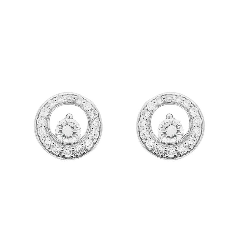 Boucles d\'oreilles en or blanc et diamants 0.38ct