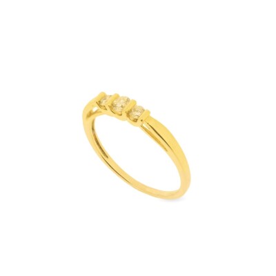 Bague 3 diamants, or jaune