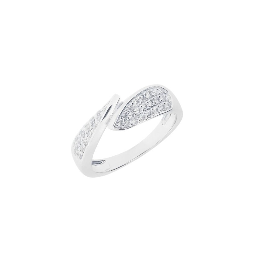 Bague croisée en or blanc et diamants 0.44ct