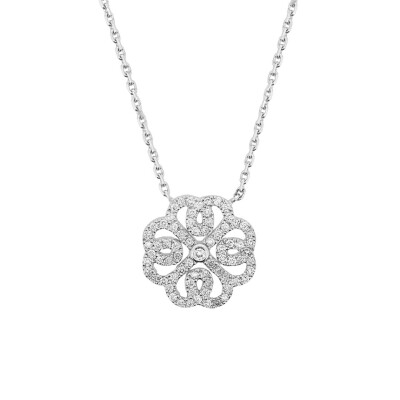 Collier en or blanc et diamants 0.22ct