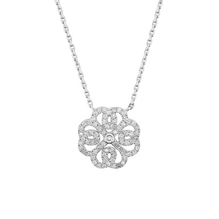 Collier en or blanc et diamants 0.22ct