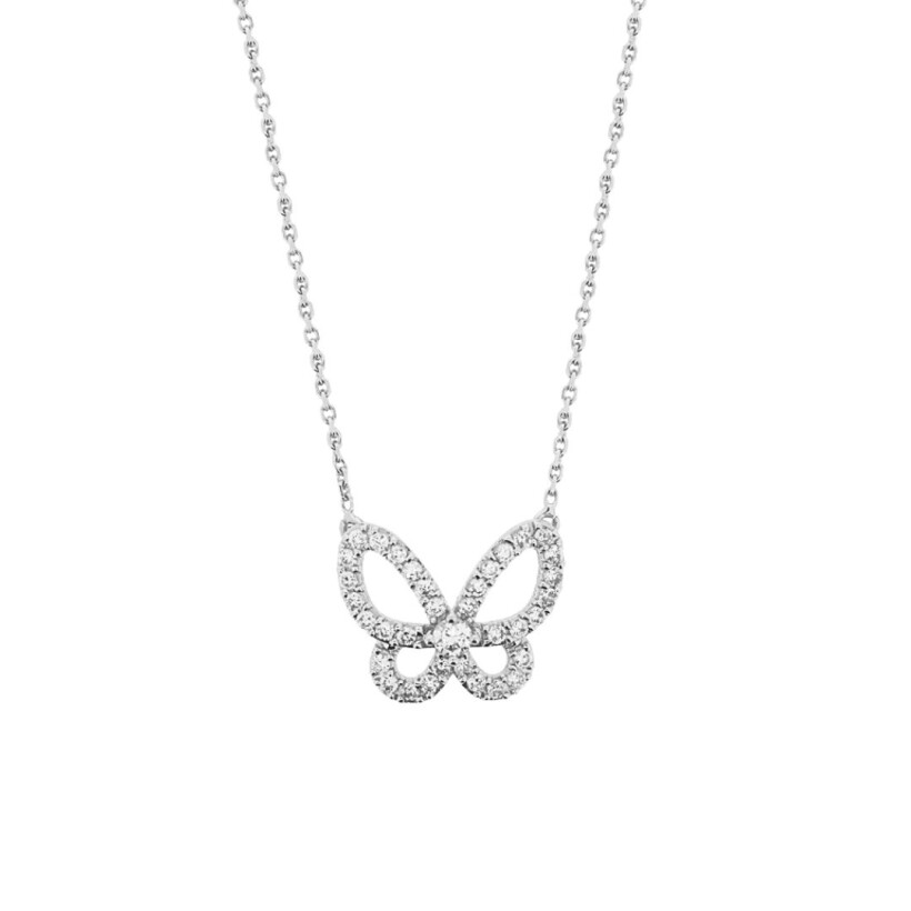 Collier oxyde de zirconium, or blanc