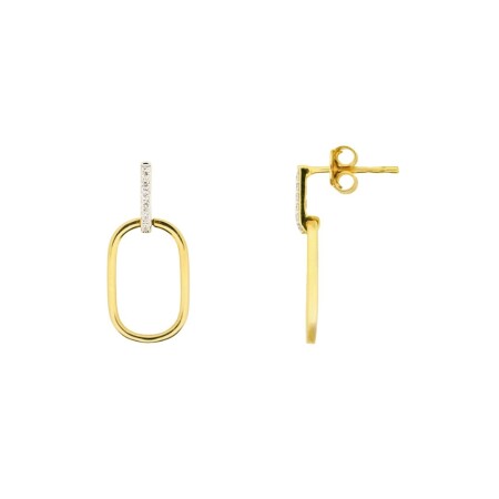 Boucles d\'oreilles en or jaune et diamants