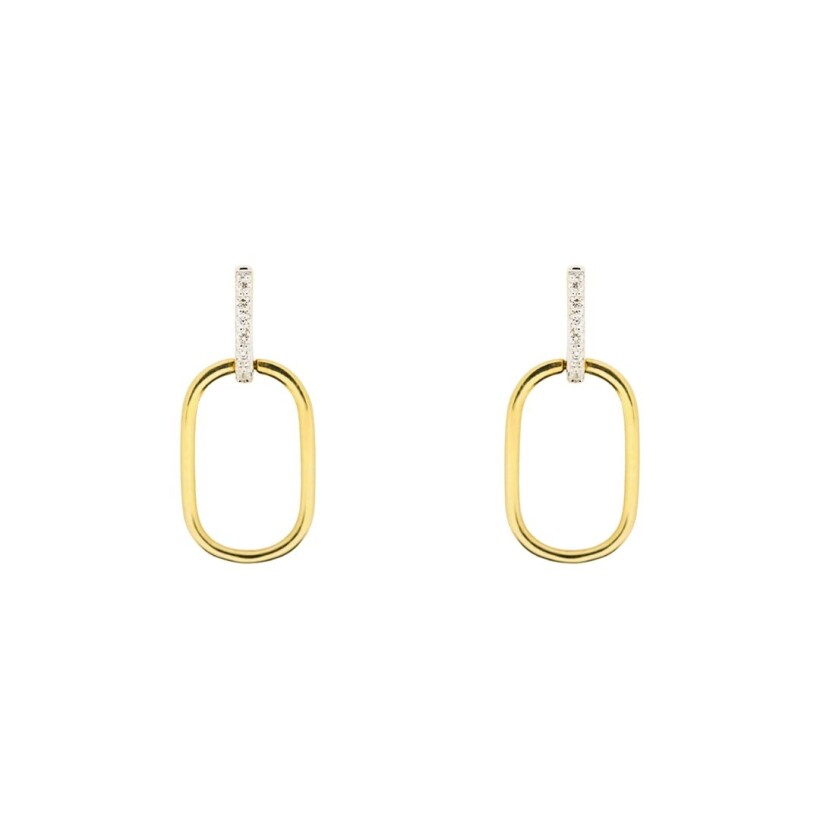 Boucles d\'oreilles en or jaune et diamants