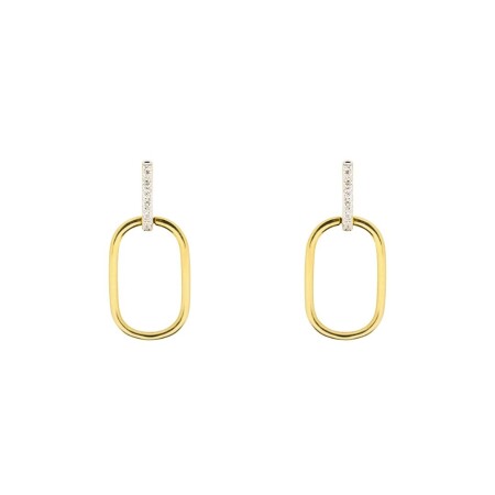 Boucles d\'oreilles en or jaune et diamants