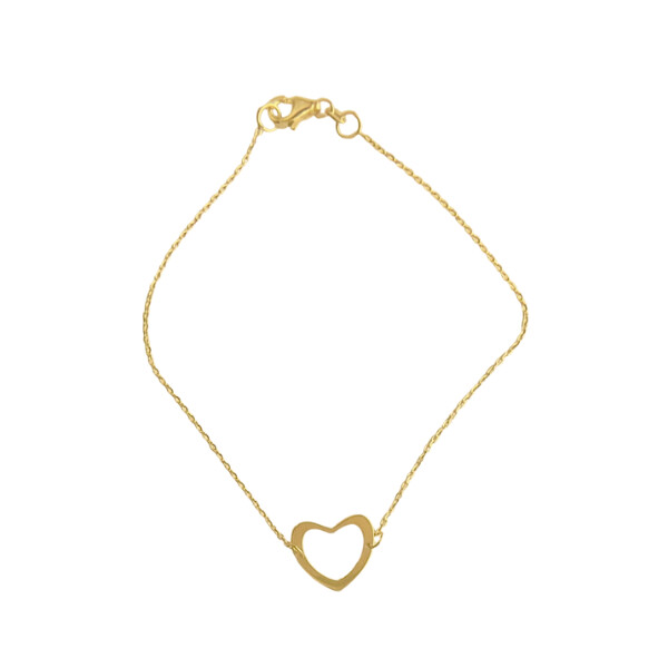 Bracelet en or motif coeur.