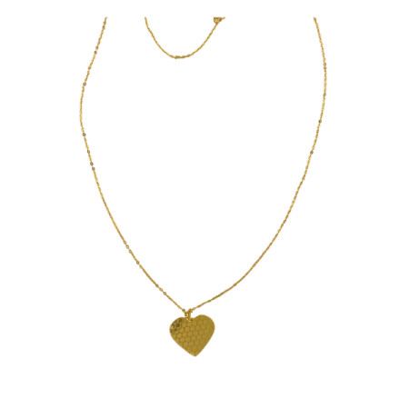 Collier en or motif coeur.