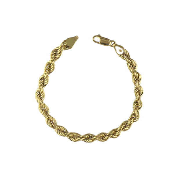 Bracelet maille corde en or