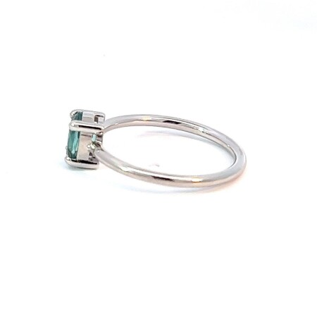 Bague en or blanc tourmaline verte