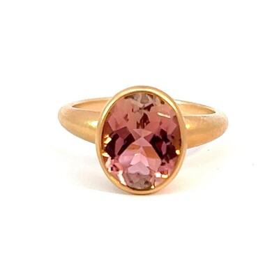 Bague en or rose tourmaline rose