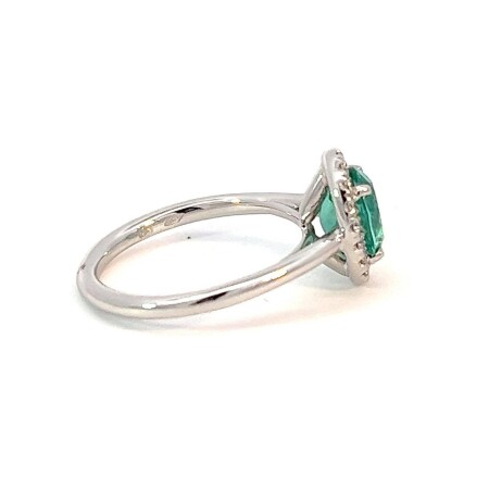 Bague en or blanc tourmaline blue lagoon et diamants