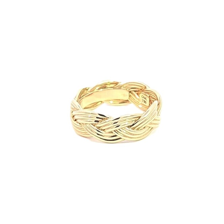 Petite Bague Braided en Or Jaune 18k