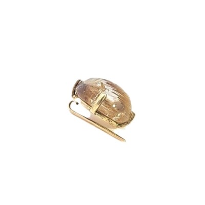 Broche Quartz rutile en or jaune 18k