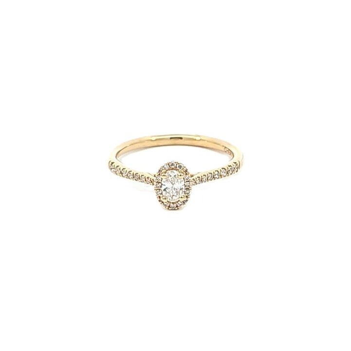 Solitaire oval cut entourage