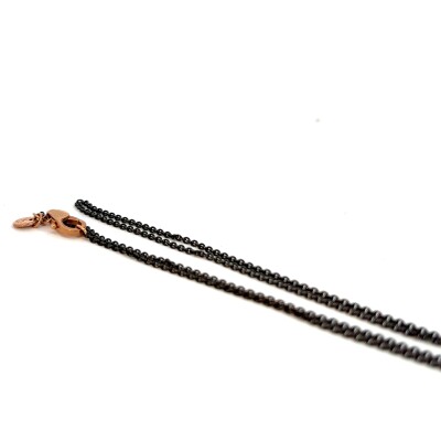 collier bollicine pvd noir - 50cm