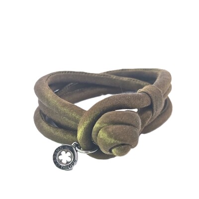 Bracelet en Soie Vert Kaki