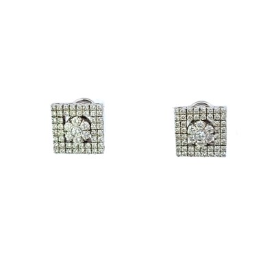 Boucles d'oreilles or blanc et diamants