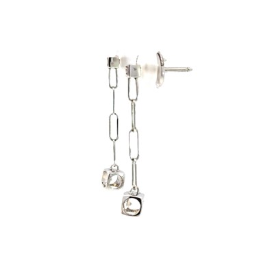 Boucles d'oreilles Cube Diamant