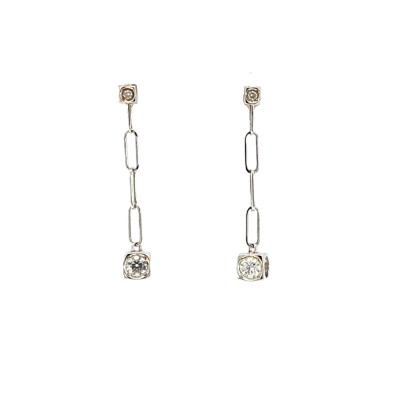 Boucles d'oreilles Cube Diamant