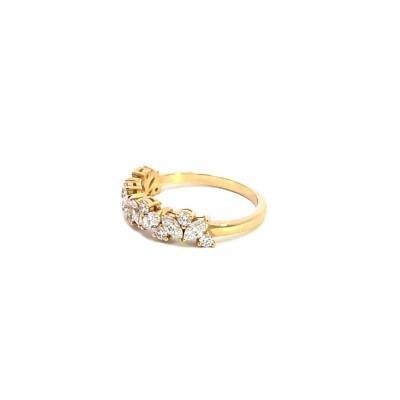 Alliance or jaune diamants Marquises et tailles brillant