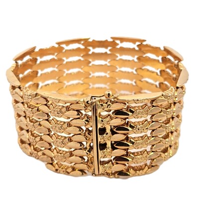 Bracelet manchette en or jaune