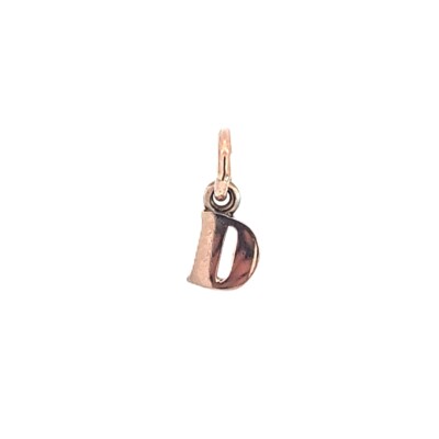 Charm petite lettre D en or rose 9k DoDo