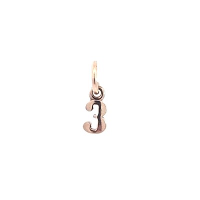Charm chiffre 3 en or rose DoDo