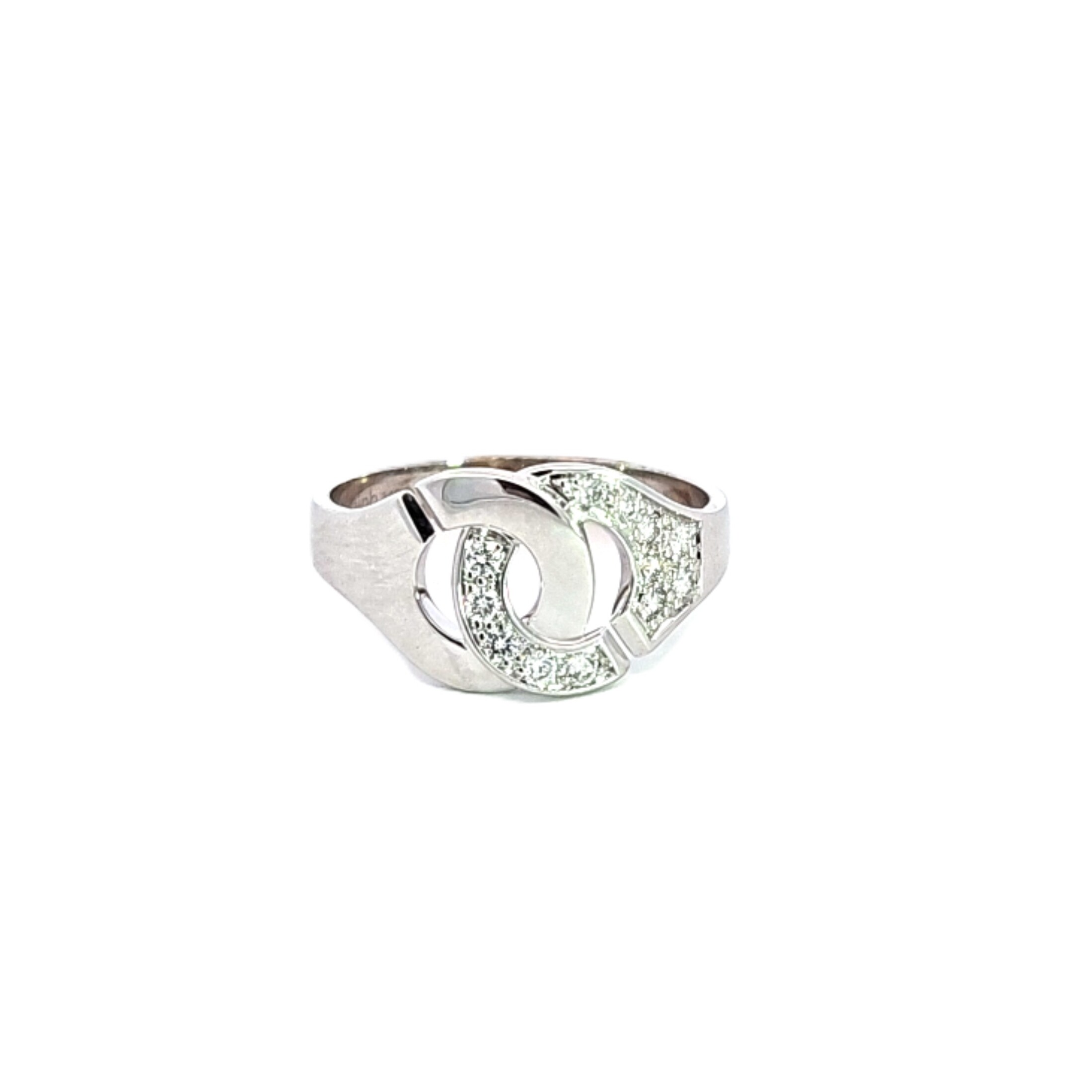 Bague Menottes en or blanc et diamants vue 1