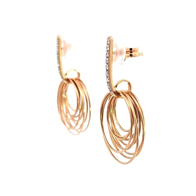 Boucles d'oreilles en or rose K Di Kuore diamants