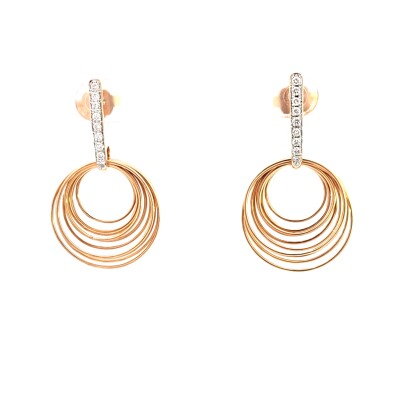 Boucles d'oreilles en or rose K Di Kuore diamants