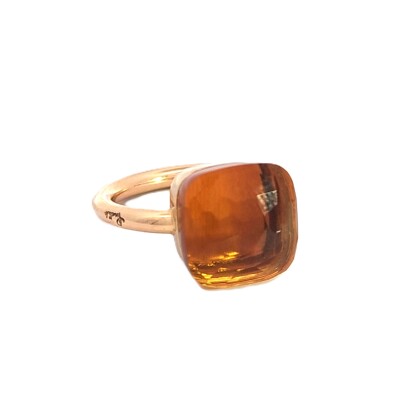 Bague Nudo Maxi or rose et or blanc Citrine