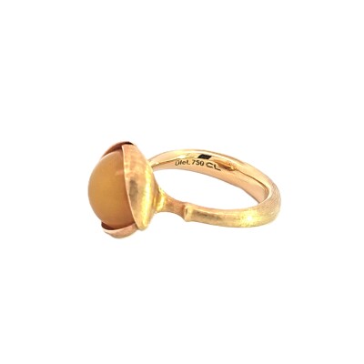 Bague Lotus Ambre Or Jaune