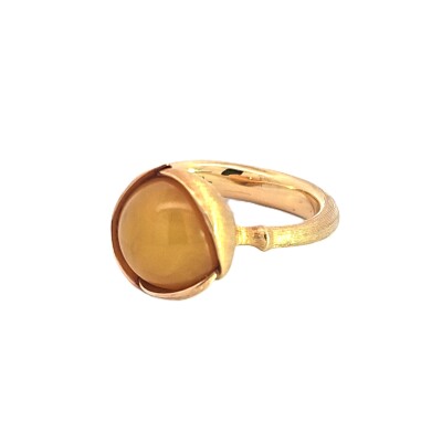 Bague Lotus Ambre Or Jaune