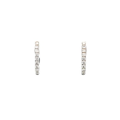 Boucles d'oreilles créoles Gatsby en or blanc et diamants